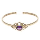 9ct Yellow Gold Amethyst Fancy Bangle