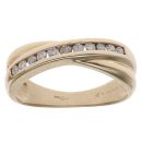 9ct Yellow Gold 0.25ct Brilliant Cut Diamond Crossover Ring
