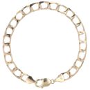 9ct Yellow Gold Square Curb Bracelet 9"