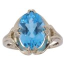 9ct Yellow Gold Blue Topaz Single Stone Ring