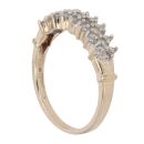 9ct Yellow Gold 0.25ct Brilliant Cut Diamond Three Row Ring