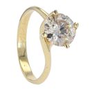 18ct Yellow Gold 2.12ct Diamond Solitaire Twist Ring