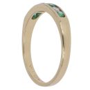 18ct Yellow Gold 0.15ct Diamond and Created Emerald Eternity Ring