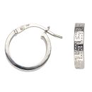 Silver Greek Key Hoop Earrings By Icesia
