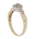 9ct Yellow Gold 0.25ct Brilliant Cut Diamond Cluster Ring