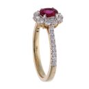 18ct Yellow Gold Ruby And Diamond Cluster Ring