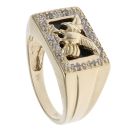9ct Yellow Gold 0.10ct Diamond Eagle Signet Ring