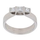 18ct White Gold 0.65ct Princess Cut Diamond Trilogy Ring