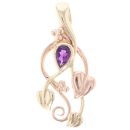 9ct Yellow and Rose Gold Amethyst Vine of Life Clogau Charm