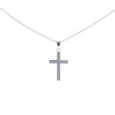 Silver Plain Cross Pendant And 18" Chain by Icesia
