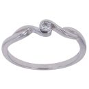 9ct White Gold 0.10ct Brilliant Cut Diamond Twist Solitaire Ring