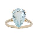 9ct Yellow Gold Aquamarine Single Stone Ring