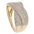 18ct Yellow Gold 0.50ct Brilliant Cut Diamond Crossover Ring