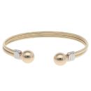 9ct Yellow and White Gold Two Row Torque Bangle