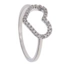Silver Cubic Zirconia Heart Ring By Icesia