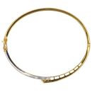 22ct Yellow and White Gold Two Tone Hinged Bangle