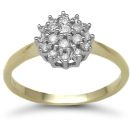 9ct Yellow Gold 0.27ct Diamond Cluster Ring
