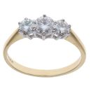 18ct Yellow Gold Moissanite Three Stone Ring