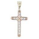 9ct Yellow Gold Cubic Zirconia Cross Pendant