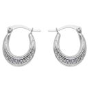 Silver Greek Key Creole Earrings By Icesia