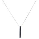 9ct White Gold 0.01ct Diamond Bar Pendant and Chain 18"