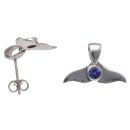 18ct White Gold Amethyst Mermaid Tail Earrings