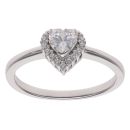 Silver Cubic Zirconia Heart Cluster Ring By Icesia