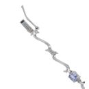 9ct White Gold 0.03ct Brilliant Cut Diamond and Tanzanite Fancy Bracelet 7.5"