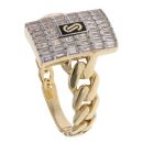 14ct Yellow Gold Monaco Classic Plain Baguette Link Signet Ring