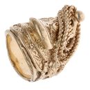 9ct Yellow Gold Patterned Saddle Ring