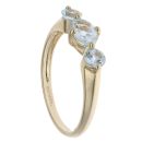 9ct Yellow Gold Blue Gemstone Three Stone Ring