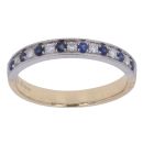 18ct Yellow And White Gold 0.10ct Diamond And Sapphire Ring