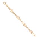 18ct Yellow Gold Open Work Milgrain Scrolls Bracelet 7.5"