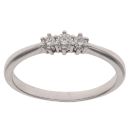 9ct White Gold 0.25ct Brilliant Cut Diamond Trilogy Ring