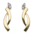 18ct Yellow Gold 0.08ct Brilliant Cut Diamond Fancy Earrings