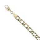 9ct Yellow Gold Double Curb Fancy Bracelet 7.5"