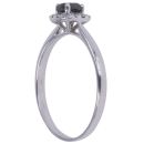 18ct White Gold 0.55ct Diamond and Black Gemstone Cluster Ring