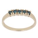 9ct Yellow Gold 0.20ct Blue Diamond Five Stone Ring