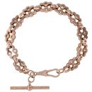 9ct Rose Gold Stars And Bars T-Bar Bracelet 8"