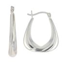 Silver Creole Hoop Earrings By Icesia