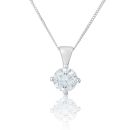 9ct White Gold 1.00ct Lab Grown Diamond Solitaire Pendant Necklace G VS