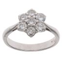 18ct White Gold 1.00ct Brilliant Cut Diamond Cluster Ring