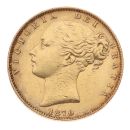 1870 Victoria Young Head Shield UK Full Sovereign Coin
