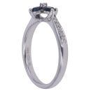 18ct White Gold 0.06ct Brilliant Cut Diamond and Sapphire Cluster Ring