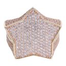 9ct Yellow Gold Cubic Zirconia Star Signet Ring