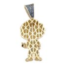 9ct Yellow Gold Multi Gemstone Chucky Figure Pendant