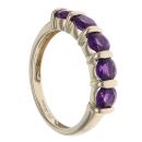 9ct Yellow Gold Amethyst Five Stone Ring