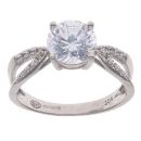 9ct White Gold Cubic Zirconia Single Stone Ring