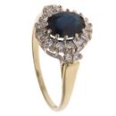 18ct Yellow Gold 0.25ct Diamond and Sapphire Cluster Ring