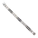 14ct White Gold 1.00ct Brilliant Cut Diamond and Onyx Watch Style Bracelet 7"